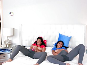 Maya Farrell and Ameena Green have fun with vibrators